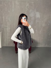 Tilly Antrasit Peluş Astarlı Kürk YelekGausYELEKGU00904325