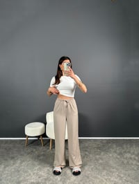 Nia Vizon Keten Beli Lastikli PantolonGausPANTOLONGU007251