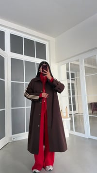 Acı Kahve Kol Şeritli Astarlı Trençkot GAUS-02245GAUSTRENÇKOTGAUS-02245