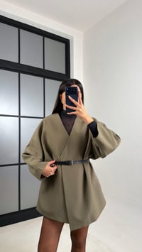 Haki Kemerli Astarlı Cepli Premium Ceket GAUS-00818GAUSCEKETGAUS-00818