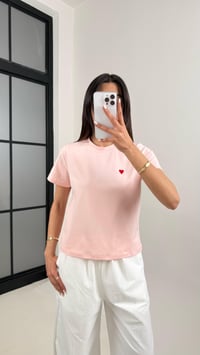 Somon Yaka Kalp İşlemeli Tshirt Gaus00361GausTSHIRTGU1001837