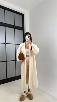 Ekru Uzun Oversize Triko Hırka GAUS-00157GAUSHIRKAGAUS-00157