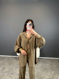 Heidy Soft Yeşil Gofre Kumaş Kemerli İkili TakımGausTAKIMGU004404