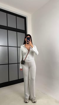 Gri Ribanalı Hırka Beli Lastikli Eşofman Yumuşak Dokulu İkili Takım GAUS-00838GAUSTAKIMGAUS-00838