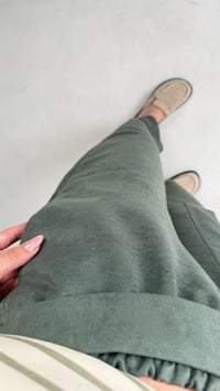 Haki Kuşaklı Süet Pantolon GAUS-00829GAUSPANTOLONGAUS-00829