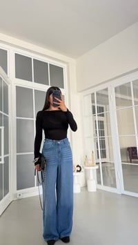 Mavi Beli Lastikli Geniş Paça Jean GAUS-01876GAUSDENİM PANTOLONGAUS-01876