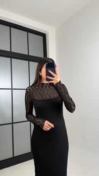 Siyah Astarlı Dantel Elbise GAUS-00957GAUSELBİSEGAUS-00957