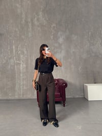 Mocha Acı Kahve Kemer Detaylı Palazzo PantolonGausPANTOLONGU00904374