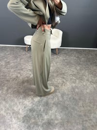 Ketrina Soft Haki Tasarım Blazer Ceket İkili TakımGausTAKIMGU004369