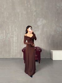 Sonia Kahve Madonna Yaka Pinterest ElbiseGausELBİSEGU00904343