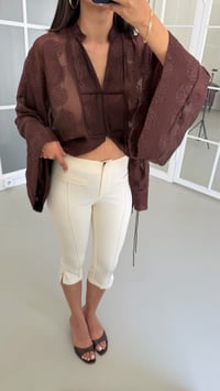 Krem Dikiş Detaylı Capri Pantolon GAUS-01722GAUSPANTOLONGAUS-01722