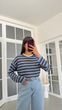 Mavi Şeritli Sweatshirt GAUS-02121 GAUS-02221GAUSSWEATSHIRTGAUS-02221