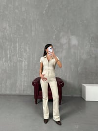 Milen Ekru Fermuarlı Gabardin TulumGausTULUMGU100467