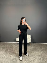 Gown Siyah Fitilli İkili Takım GausTAKIMGU004347