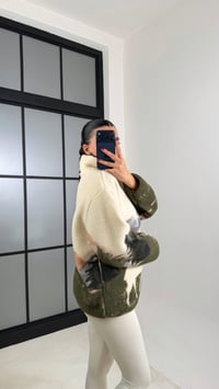 Ekru Fermuarlı Geyik Desenli Polar Sweatshirt GAUS-00723GAUSSweatshirtGAUS-00723