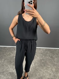 Viro Siyah İthal Kumaş Harem Pantolon Bluz İkili TakımGausTAKIMGU008680
