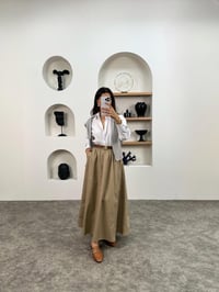 Gosa Sütlü Kahve Beli Lastikli Gabardin Kumaş EtekGausETEKGU008962