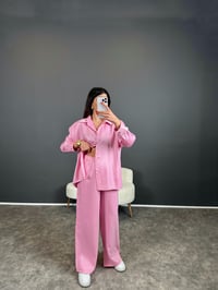 Lalita Pembe Saten Parlak İkili TakımGausTAKIMGU004342