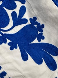 Wave Mavi Nakış İşlemeli Astarlı Beyaz YelekGausYELEKGU008404