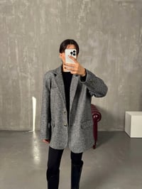 Dany Gri Çizgili Astarlı Kaşe Blazer CeketGausCEKETGU00903849