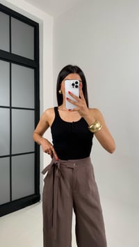 Kahve Yan Bağlamalı Tasarım Tencel Pantolon Gaus00500GausPANTOLONGU1002173