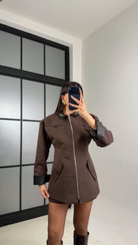 Acı Kahve Deri Yaka Detaylı Astarlı Vatkalı Premium Ceket gaus-01027GAUSCEKETgaus-01027