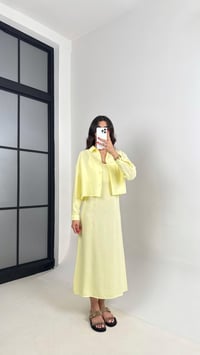 Sarı Ayarlanabilir Askılı Elbise Gömlek İkili Tensel Takım Gaus00467GausTAKIMGU1002093