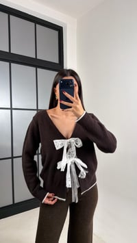 Acı Kahve Fiyonk Detaylı Triko Hırka GAUS-00633GAUSHIRKAGAUS-00633