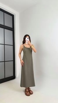 Haki Ayarlanabilir Askılı Elbise Gömlek İkili Tensel Takım Gaus00467GausTAKIMGU1002094