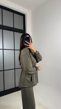 Haki Beli Kuşaklı Hırka Pantolon İkili Modal Takım GAUS-00571GAUSSuitsGAUS-00571
