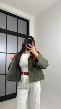 Haki Çıtçıt Düğmeli Astarlı Cepli Ceket GAUS-00913GAUSCEKETGAUS-00913