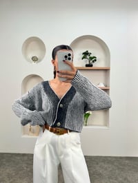 Rela Siyah Çizgili Triko HırkaGausHIRKAGU00903543