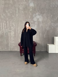 Viena Siyah Triko Fermuarlu Üst Alt Örme TakımGausTAKIMGU00904174
