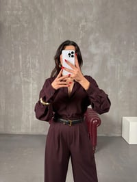 Simev Bordo Gömlek Pantolon İkili TakımGausTAKIMGU100597