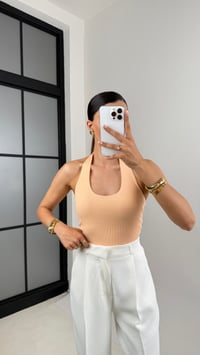 Somon Boyundan Askılı Triko Crop Gaus00592Gausالكروب توب GU1002386