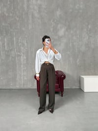 Sagura Kahve Beli Lastikli Cepli Premium PantolonGausPANTOLONGU100565