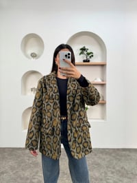 Coki Leopar Astarlı Sakallı Premium Blazer CeketGausCEKETGU00903525