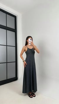 Antrasit Yıkamalı Basic Ayarlanabilir Askılı Modal Kumaş Elbise Gaus00472GausELBİSEGU1002103