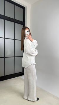 Beyaz Gömlek Beli Lastikli Pantolon İkili Bürümcük Takım GAUS-01089GAUSTAKIMGAUS-01089