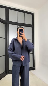 Lacivert Gömlek Beli Lastikli Pantolon Premium Tencel Kumaş Takım GAUS-01525GAUSSuitsGAUS-01525