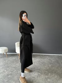 Loc Siyah Yırtmaçlı Kuşaklı KabanGausKABANGU002519