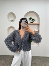 Yuka Gri Bağlamalı Simli Püsküllü HırkaGausHIRKAGU00903578