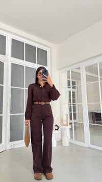 Mürdüm Kemerli Premium Denim Tulum GAUS-02123GAUSJumpsuitsGAUS-02123