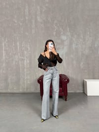 Reya Gri Taşlı Kesik Paça JeanGausDENİM PANTOLONGU100885