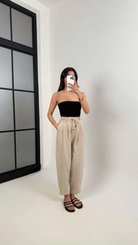 Taş Cepli Kuşaklı Balon Keten Pantolon Gaus00383GausPANTOLONGU1001892