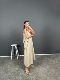 Odila Taş Premium Askılı Yanları Fırfırlı ElbiseGausELBİSEGU008172