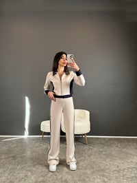Motta Krem Model Şeritli İkili TakımGausTAKIMGU004255