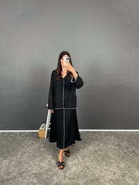Makuna Siyah Çizgili Cotton Bluz Etek TakımGausTAKIMGU008384