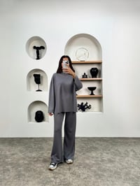 Mote Gri Modal Kumaş İkili TakımGausTAKIMGU009010