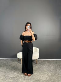 Nick Siyah Keten Kemerli Balon Kol TulumGausTULUMGU007204